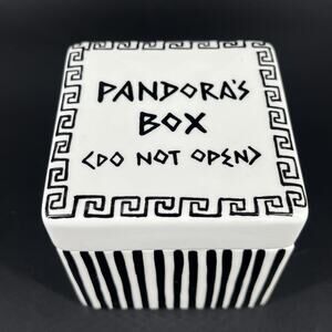 Lorrie Veasey Our Name is Mud White/Black Pandora’s Do Not Open Ceramic Box